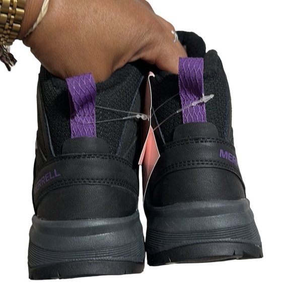 Merrell Vego Mid LTR Waterproof Hiking Boots Black Lilac Women Size 6 NWOB - Picture 4 of 7